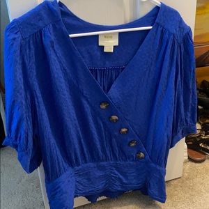 Size 14 Anthropologie wrap button top